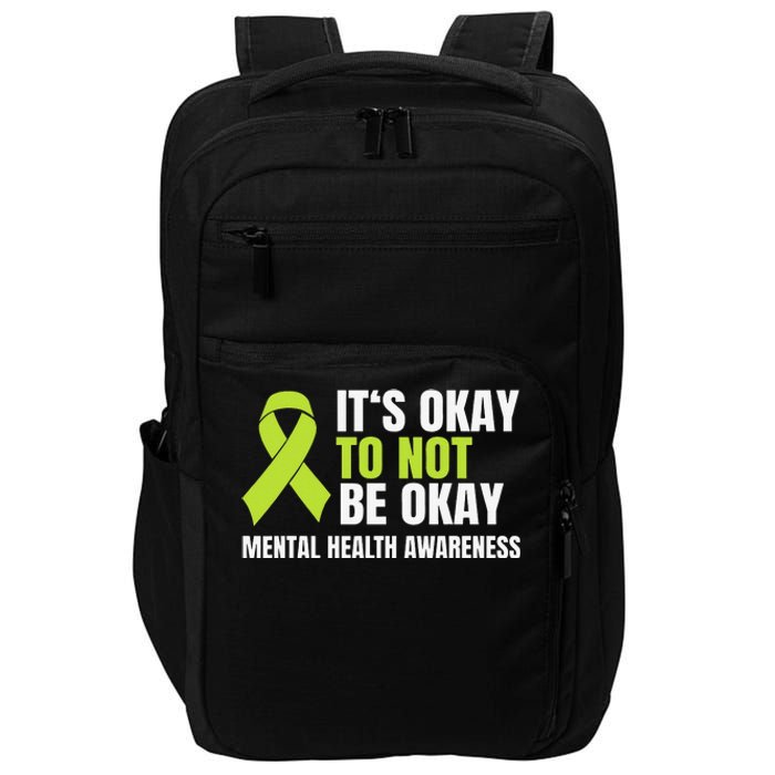 It's Okay To Not Be Okay Mental Health Ribbon Impact Tech Backpack