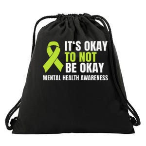 It's Okay To Not Be Okay Mental Health Ribbon Drawstring Bag