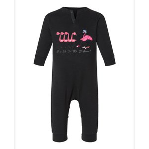 It's Ok To Be Different Funny Flamingo Golf Lover Infant Fleece One Piece