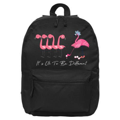 It's Ok To Be Different Funny Flamingo Golf Lover 16 in Basic Backpack