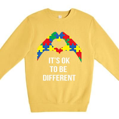 ItS Ok To Be Different Autism Awareness Month Acceptance Gift Premium Crewneck Sweatshirt