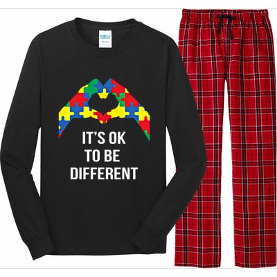 ItS Ok To Be Different Autism Awareness Month Acceptance Gift Long Sleeve Pajama Set