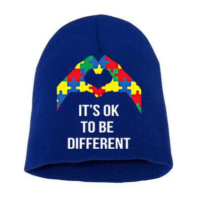 ItS Ok To Be Different Autism Awareness Month Acceptance Gift Short Acrylic Beanie