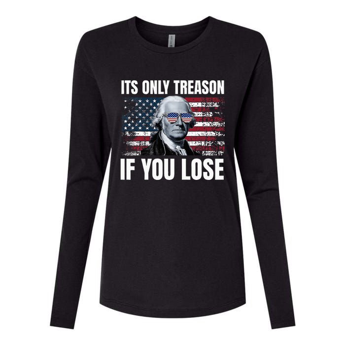 Its Only Treason If You Lose George Washington Womens Cotton Relaxed Long Sleeve T-Shirt