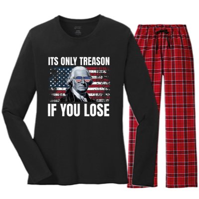 Its Only Treason If You Lose George Washington Women's Long Sleeve Flannel Pajama Set 