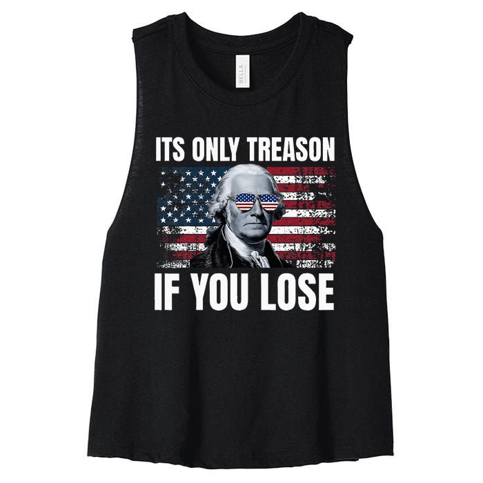 Its Only Treason If You Lose George Washington Women's Racerback Cropped Tank