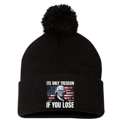 Its Only Treason If You Lose George Washington Pom Pom 12in Knit Beanie