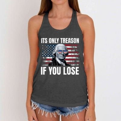 Its Only Treason If You Lose George Washington Women's Knotted Racerback Tank