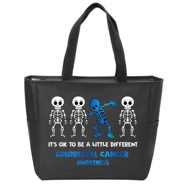 It's OK To Be A Little Different Colorectal Cancer Awareness Zip Tote Bag