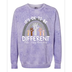 It's Ok To Be Different Bell’s Palsy Awareness Silver Funny Gift Colorblast Crewneck Sweatshirt