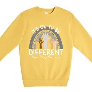 It's Ok To Be Different Bell’s Palsy Awareness Silver Funny Gift Premium Crewneck Sweatshirt