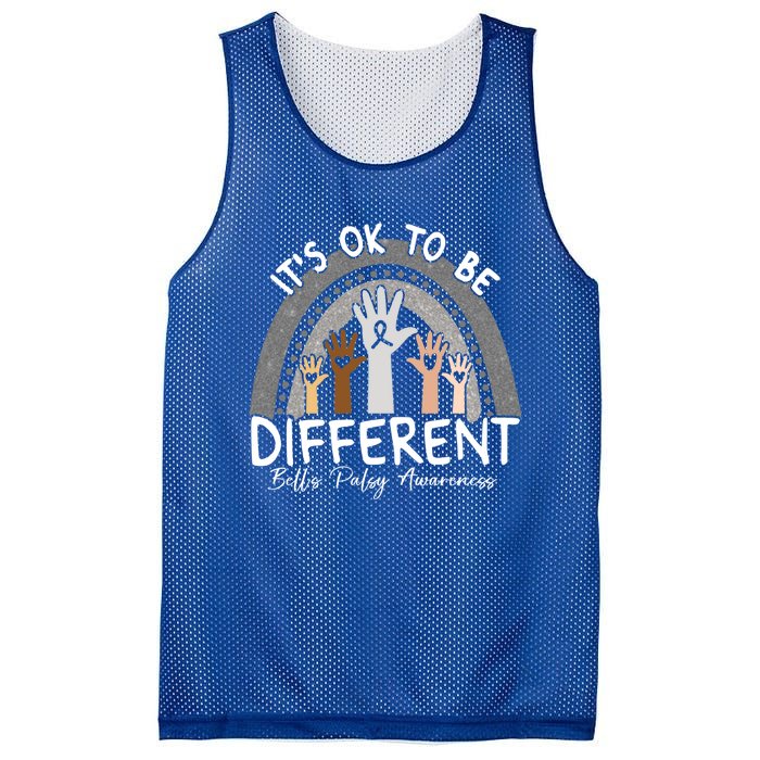 It's Ok To Be Different Bell’s Palsy Awareness Silver Funny Gift Mesh Reversible Basketball Jersey Tank