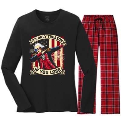 ItS Only Treason If You Lose George Washington Women's Long Sleeve Flannel Pajama Set 