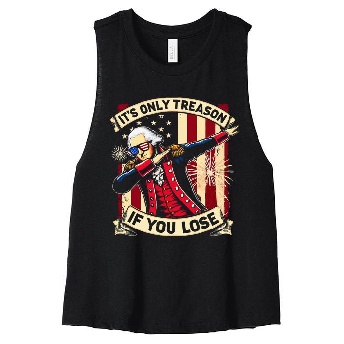 ItS Only Treason If You Lose George Washington Women's Racerback Cropped Tank