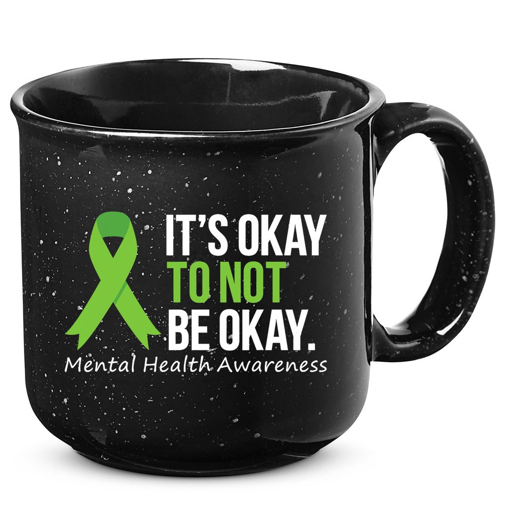 Its Okay To Not Be Okay Mental Health Awareness Ribbon 15oz Campfire Ceramic Mug