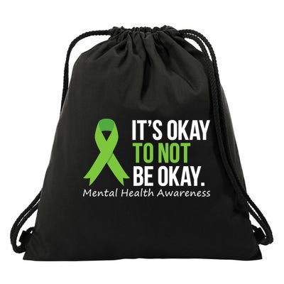 Its Okay To Not Be Okay Mental Health Awareness Ribbon Drawstring Bag