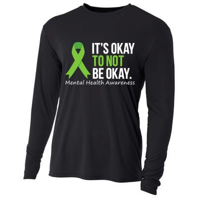 Its Okay To Not Be Okay Mental Health Awareness Ribbon Cooling Performance Long Sleeve Crew