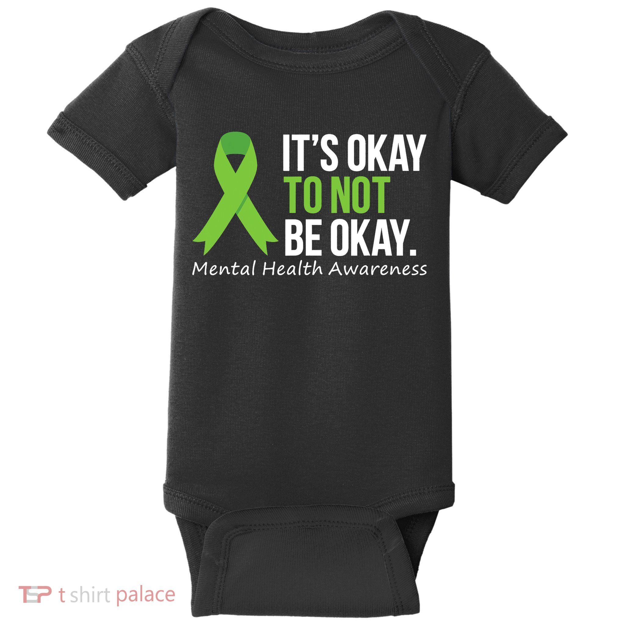 Its Okay To Not Be Okay Mental Health Awareness Ribbon Baby Bodysuit