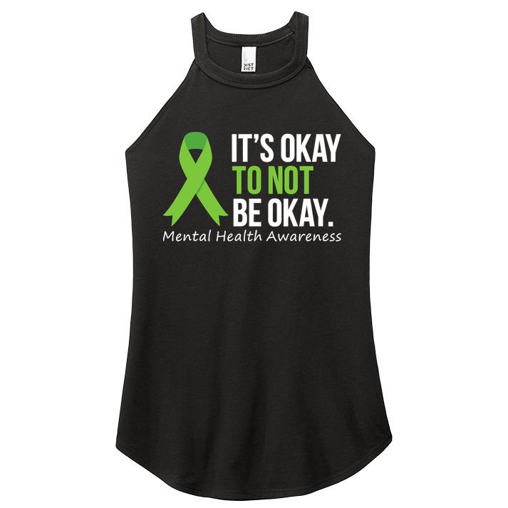 Its Okay To Not Be Okay Mental Health Awareness Ribbon Women's Perfect Tri Rocker Tank