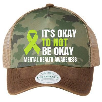 ItS Okay To Not Be Okay Mental Health Ribbon Legacy Tie Dye Trucker Hat
