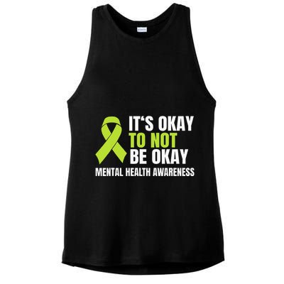 ItS Okay To Not Be Okay Mental Health Ribbon Ladies PosiCharge Tri-Blend Wicking Tank