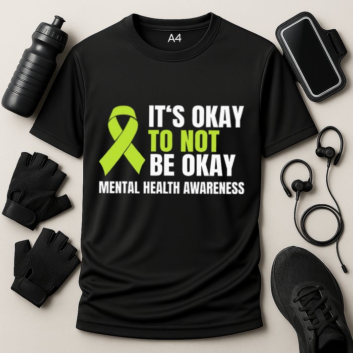 ItS Okay To Not Be Okay Mental Health Ribbon Cooling Performance Crew T-Shirt