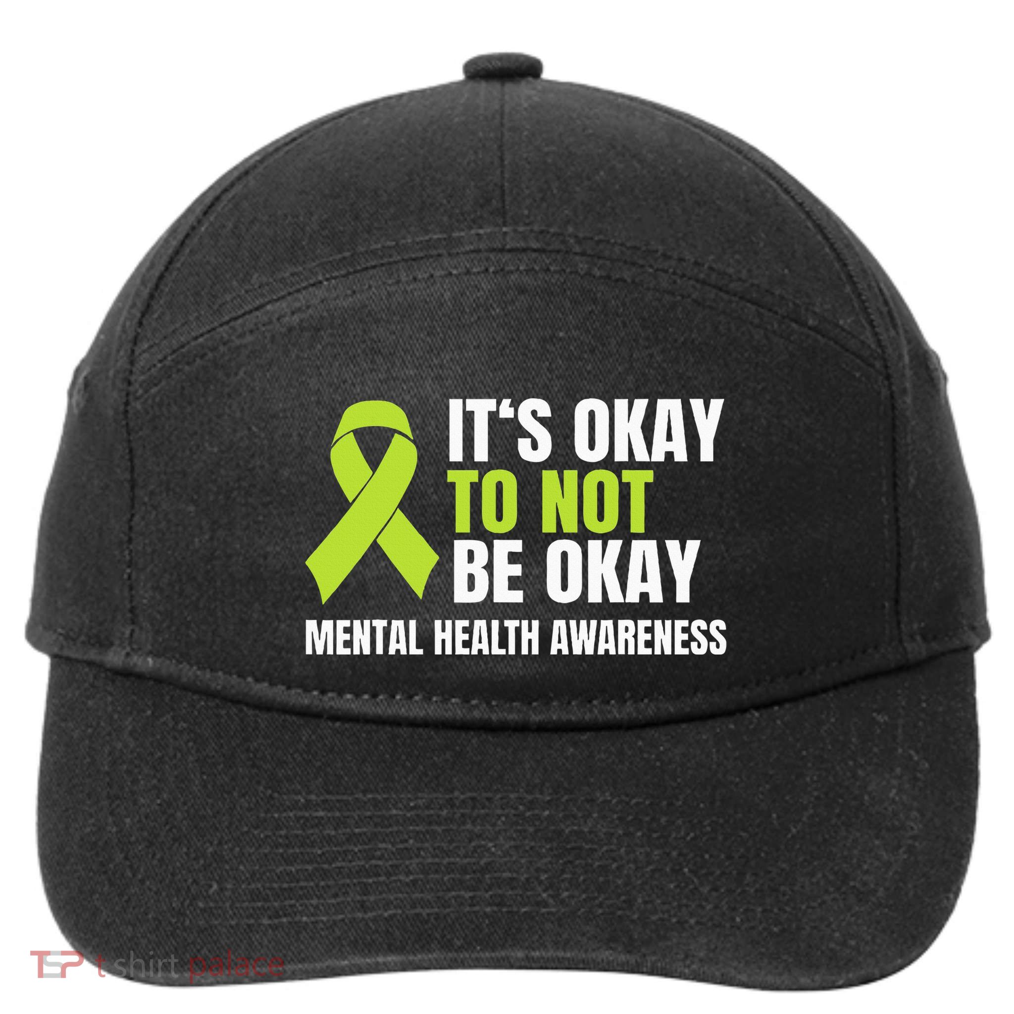 ItS Okay To Not Be Okay Mental Health Ribbon 7-Panel Snapback Hat