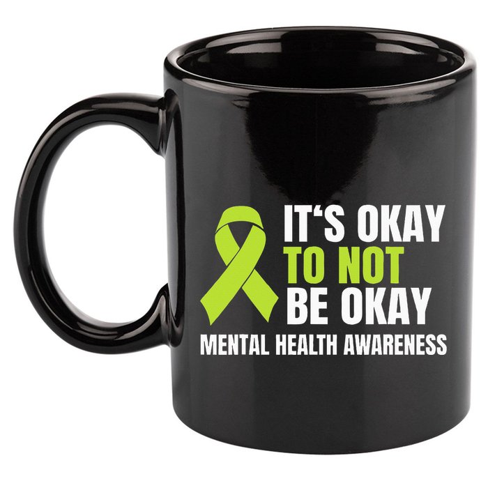 ItS Okay To Not Be Okay Mental Health Ribbon 11oz C Handle Ceramic Mug