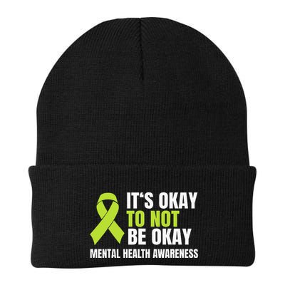ItS Okay To Not Be Okay Mental Health Ribbon Beanie