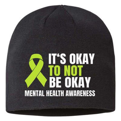 ItS Okay To Not Be Okay Mental Health Ribbon Sustainable Beanie