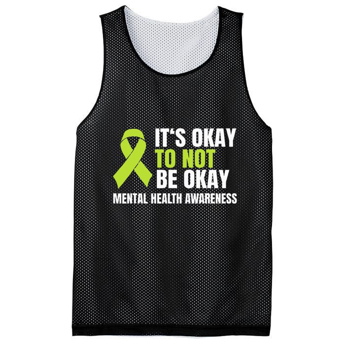 ItS Okay To Not Be Okay Mental Health Ribbon Mesh Reversible Basketball Jersey Tank