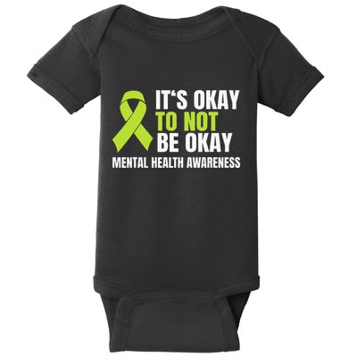ItS Okay To Not Be Okay Mental Health Ribbon Baby Bodysuit