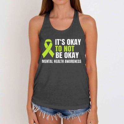 ItS Okay To Not Be Okay Mental Health Ribbon Women's Knotted Racerback Tank