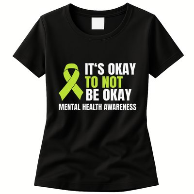 ItS Okay To Not Be Okay Mental Health Ribbon Womens T-Shirt