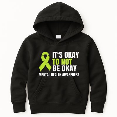 ItS Okay To Not Be Okay Mental Health Ribbon Kids Hoodie