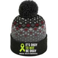 ItS Okay To Not Be Okay Mental Health Ribbon The Baniff Cuffed Pom Beanie