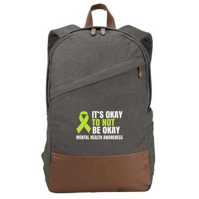 ItS Okay To Not Be Okay Mental Health Ribbon Cotton Canvas Backpack