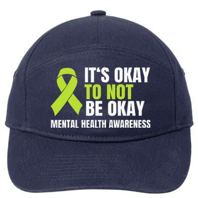 ItS Okay To Not Be Okay Mental Health Ribbon 7-Panel Snapback Hat