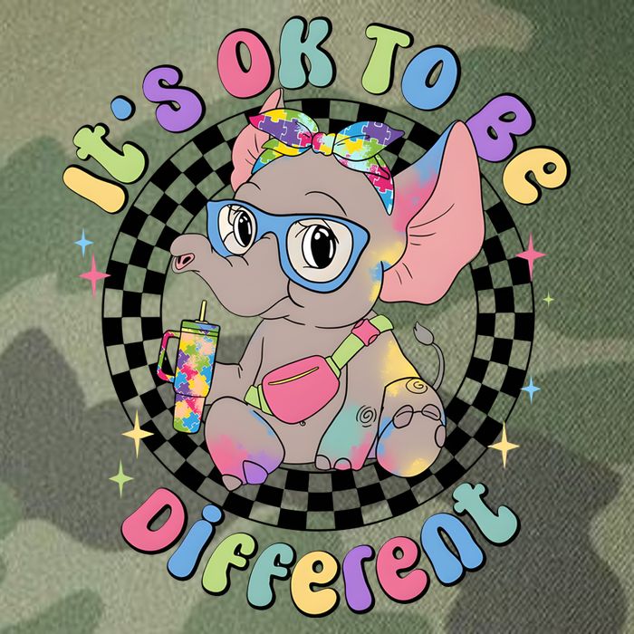 Its Ok To Be Different Bougie Autism Elephant Legacy Tie Dye Trucker Hat