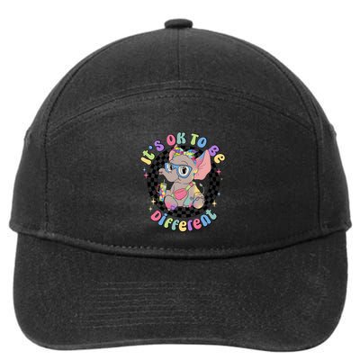 Its Ok To Be Different Bougie Autism Elephant 7-Panel Snapback Hat