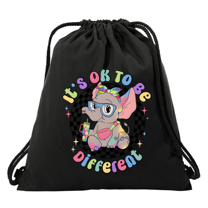 Its Ok To Be Different Bougie Autism Elephant Drawstring Bag