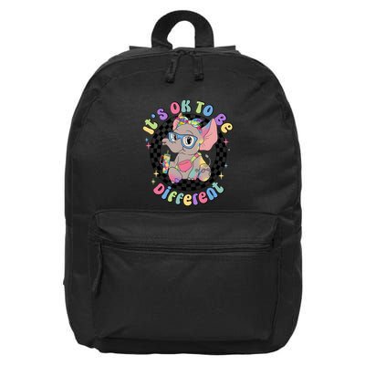 Its Ok To Be Different Bougie Autism Elephant 16 in Basic Backpack