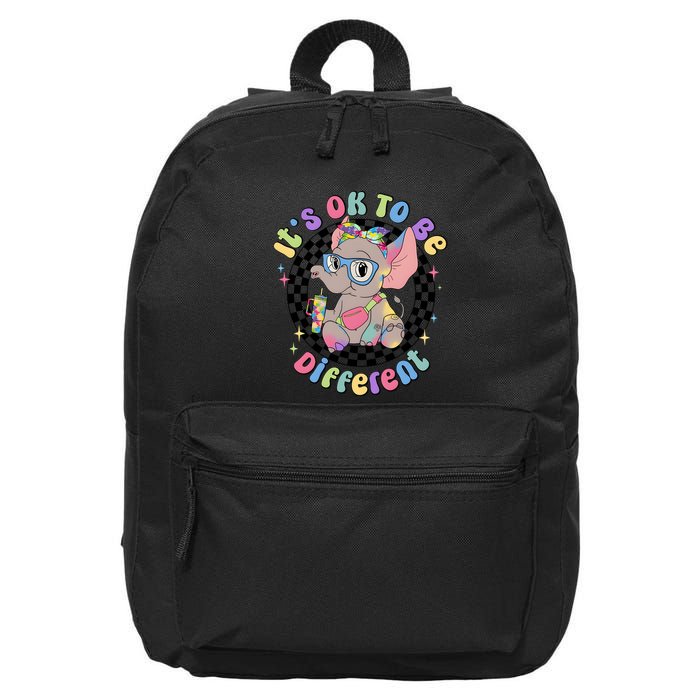 Its Ok To Be Different Bougie Autism Elephant 16 in Basic Backpack