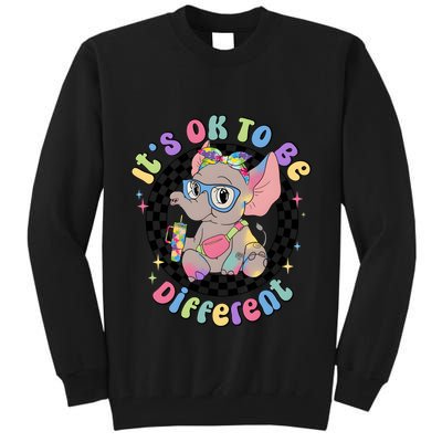 Its Ok To Be Different Bougie Autism Elephant Tall Sweatshirt