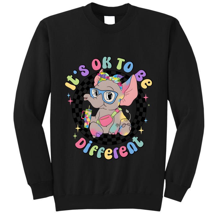 Its Ok To Be Different Bougie Autism Elephant Tall Sweatshirt