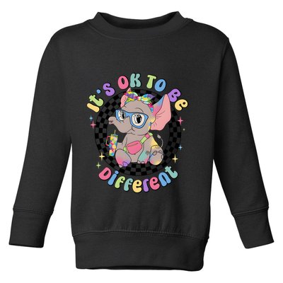 Its Ok To Be Different Bougie Autism Elephant Toddler Sweatshirt