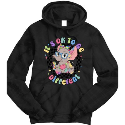 Its Ok To Be Different Bougie Autism Elephant Tie Dye Hoodie