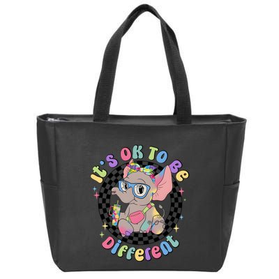 Its Ok To Be Different Bougie Autism Elephant Zip Tote Bag
