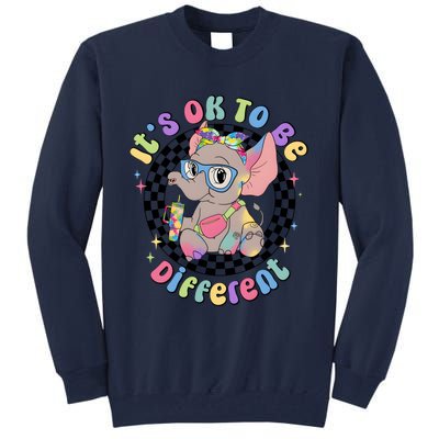 Its Ok To Be Different Bougie Autism Elephant Tall Sweatshirt