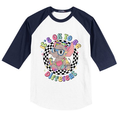 Its Ok To Be Different Bougie Autism Elephant Baseball Sleeve Shirt